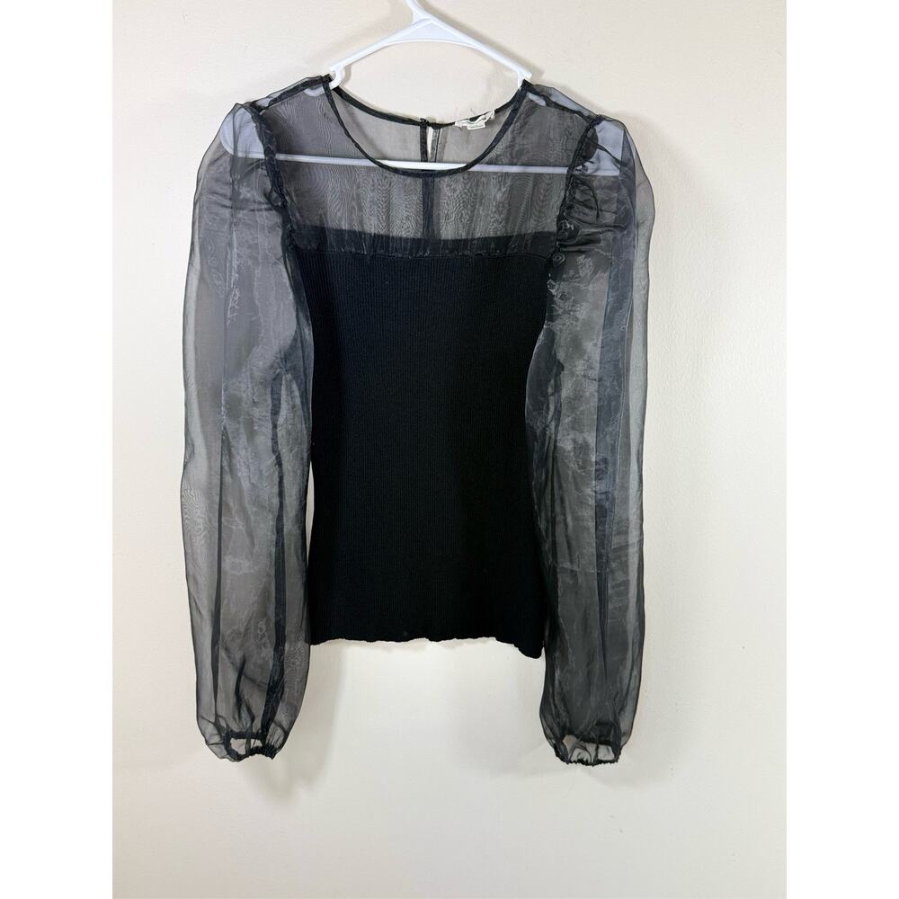 Sheer Mesh Organza Puff Sleeve Fairy Top Goth Coquette Y2K